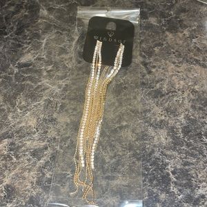 Gold long earrings